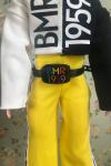 Mattel - Barbie - BMR1959 - Black and white logo hoodie, yellow logo tape track pants - Doll